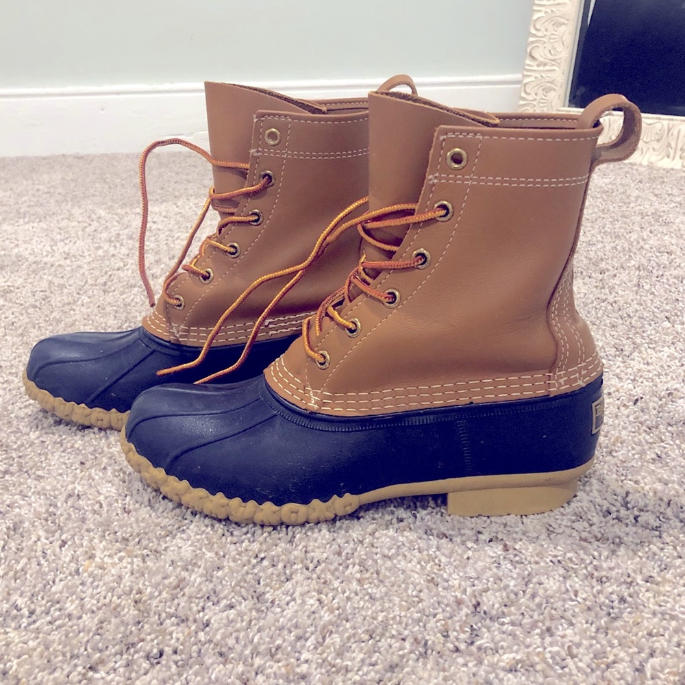 L.L. Bean Tan and Black Winter Boots